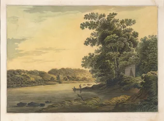 Uitzicht boven de watervallen van de Schuylkill, c.1819